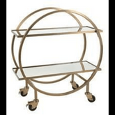 Trueliving Luxury Rose Round Golden Bar Trolley 62.5D x 42.5W x 82.5H Centimeters