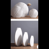 Trueliving White Round Flower Vase 41L x 24W x 10H Centimeters