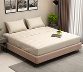 200 TC Double Bed Sheet - Alys Positional Percale Cotton Bedsheet King Size With 2 Pillow Covers