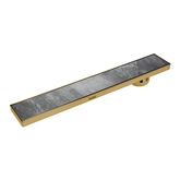 Trueliving Home Brown Marble Insert Shower Drain Channel (36 x 5 Inches) YELLOW GOLD PVD Coated
