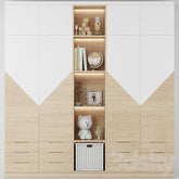 Trueliving 5 Cabinet Open White wardrobes Laminated Finish & PU Finish 8Ft *2Ft *9Ft -2438.4MM X 609MM X 2743.2MM)