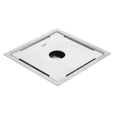 Trueliving_Diamond Silver Square Flat Cut 304-Grade Floor Drain with Hole (6 x 6 Inches)