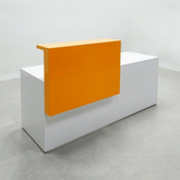 Trueliving White+Orange Reception Table 30D x 100W x 155H Centimeters