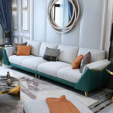 Trueliving Luxurious Light Four Seater Sofa Leather Finish 76.2D x 177.8W x 76.2H Centimeters