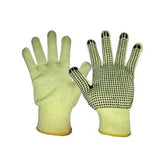 Trueliving_Knitted Gloves with High tenacity Nylon with PVC Dots Size --- 22cm to 25cm Gauge --- 10G Heat Resistance -- 100°C Cut Resistance Level --- 5