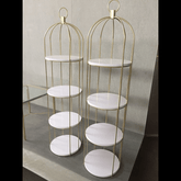 Trueliving Golden White Retail Store Perfume display Unit L30*W30*H90 CM