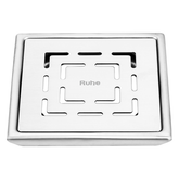 Trueliving_Sapphire Silver Square 304-Grade Floor Drain (5 x 5 Inches)