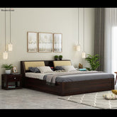 Trueliving Luxurious King Size designer Light masterbed Laminated Finish & PU Finish 6Ft *6Ft *1Ft
