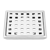 Trueliving_Pearl Silver Square 304-Grade Floor Drain (5 x 5 Inches)