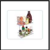 Trueliving_DOUBLE SHELF WALL MOUNTED Wired Silver *26'' 13'' 25''