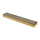 Trueliving Home Brown Marble Insert Shower Drain Channel (12 x 2 Inches) YELLOW GOLD PVD Coated