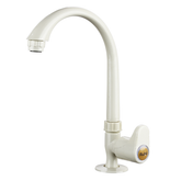Truliving_City PTMT Swan Neck with Swivel Spout Faucet White 15 MM
