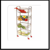 Trueliving_KITCHEN TROLLEY 4 TIER_Silver_Steel