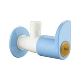 Truliving_Indigo Curve Angle Valve PTMT Faucet White Blue 15 MM