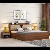 Trueliving Luxurious King Size Light masterbed Laminated Finish & PU Finish 6Ft *6Ft *1Ft