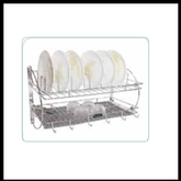 Trueliving_KITCHEN ORGANISER WITH DRIP TRAY (FOLDING) Wired Silver *22'' 13'' 21''