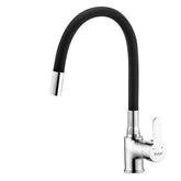 Trueliving Classy Pavo Single Lever Table Mount Sink Mixer with Silicone Black Flexible Spout20 Inches