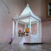 Trueliving Mandir | Marble 3.0 Temple for Home & Offices |Solid Surface - Size - H: 48" x W: 44"— D: 21.5"