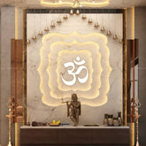 Trueliving Mandir | Wood Designer 2.0 Temple for Home & Offices |Solid Surface - Size - H: 48" x W: 44"— D: 21.5"