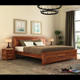 Trueliving Soft  designer Dark bed Laminated Finish & PU Finish 6Ft *6Ft *1Ft