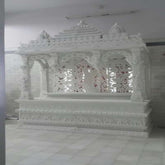 Trueliving Mandir | Designer Marble Temple 1.9 for Home & Offices |Solid Surface - Size - H: 48" x W: 44"— D: 21.5"