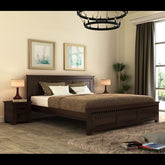 Trueliving Soft  designer Dark bed Laminated Finish & PU Finish 6Ft *6Ft *1Ft