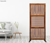 Dylan Floral Hand Carved Wooden Room Divider Single Panel With Stand