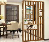 Wooden Brown Handcrafted Assembled Wooden Partition