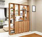 Handcrafted Plywood Brown With Storage Wooden Partition