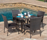 Dark Brown 4 Seater Outdoor Furniture Set