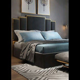 Trueliving Queen Size Dark bed Laminated Finish & PU Finish 6Ft *6Ft *1Ft