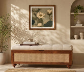 Vintage Botanical White & Pink Lotus Pond Wall Art (Multicolor)