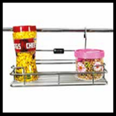 TRUELIVING_HANGING SINGLE SHELF Wired silver *14''7''9''