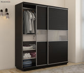 Kosmo Universal 2 Door Sliding Wardrobe (Flowery Wenge Finish)