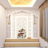 Trueliving Mandir | Designer Temple 1.5 for Home & Offices |- Size - H: 48" x W: 44"— D: 21.5"