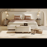 Trueliving Queen Size designer Light masterbed Laminated Finish & PU Finish 6Ft *6Ft *1Ft