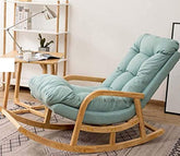 Sienna Handmade Teak Wood Rocking Chair in Provincial Glossy Finishing