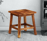Michael Brown Solid Wood Seating Stool in Rustic Teak Finish
