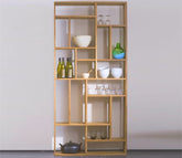 Handcrafted Assembled Wooden Brown Wooden Partition