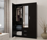 Kosmo Apex 3 Door Dresser Wardrobe (Flowery Wenge Finish)