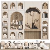 Trueliving 5 Door Walk-in Kids Designer wardrobes Laminated Finish & PU Finish with Drawers 8Ft *2Ft *9Ft -2438.4MM X 609MM X 2743.2MM)