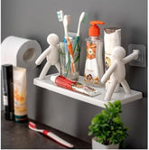 Wall Mounted Plastic Bathroom Shelf
