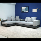 Trueliving Luxurious Light Five Seater Sofa Velvet Finish 257D x 137.2W x 83.8H CM