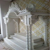 Trueliving Mandir | Marble Designer 1.8 Temple for Home & Offices |Solid Surface - Size - H: 48" x W: 44"— D: 21.5"