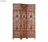Einas 3 Panel Leaf Carved Wooden Partition