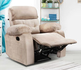 Vivian Fabric 1 Seater Manual Recliner Chair (Beige)