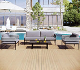 Grey Rope 4 Seater Sofa Set With Table And Grey Color Cushions