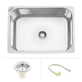 Trueliving Facy Silver_Oval Single Bowl 304-Grade Kitchen Sink (24 x 18 x 9 inches)