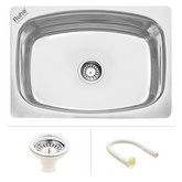 Trueliving Luxury Silver_Square Single Bowl Kitchen Sink (21 x 18 x 8 inches)