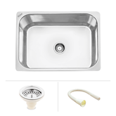 Trueliving Modern Silver_Square Single Bowl Kitchen Sink (15 x 12 x 6 inches)